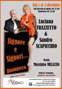 Luciana Frazzetto e Sandro Scapicchio in “Signore e Signori Buonasera”, dal 1° al 4 dicembre 2022 al Teatro degli Audaci di Roma