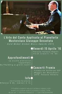 L’Arte del Canto Applicata al Pianoforte: Masterclass/Incontro con il Pianista Giuseppe Devastato, al Palazzo Venezia Napoli