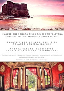 “Evoluzione Sonora della Scuola Napoletana”, concerto e passeggiata tematica, il 2 aprile 2016 al Palazzo Venezia di Napoli