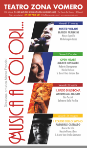 Il fado di Lisbona al Teatro ZonaVomero, venerdì 28 aprile 2017 per la rassegna musicale “Musica a Colori”