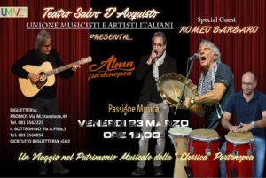 Ultimo appuntamento della rassegna “Passione Musica – i Venerdì Musicali”, il 23 marzo 2018 al Teatro Salvo D’Acquisto di Napoli