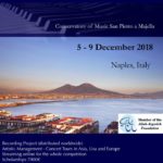 Dal 5 al 9 dicembre 2018 si terrà presso il Conservatorio di Napoli San Pietro a Majella la prima edizione dell’International Piano Competition “The Neapolitan Masters”