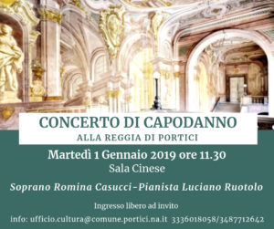 Concerto di Capodanno alla Reggia di Portici, il 1° gennaio 2019 alle 11:30