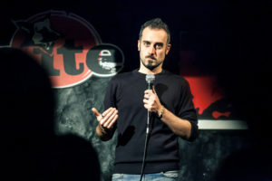 Daniele Fabbri in “Fascisti su Tinder”, il 27 gennaio 2019 al Teatro Nuovo di Napoli