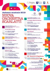 Parte l’Autunno musicale 2019 della Nuova Orchestra Scarlatti, il 26 ottobre 2019 presso la Sala Scarlatti del Conservatorio San Pietro a Majella di Napoli