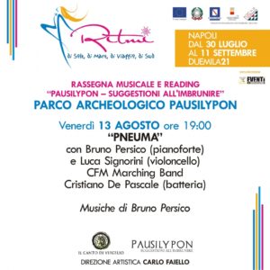 “Pneuma”, terzo appuntamento della rassegna “Pausilypon – Suggestioni all’Imbrunire”, il 13 agosto 2021 al Parco Archeologico Pausilypon
