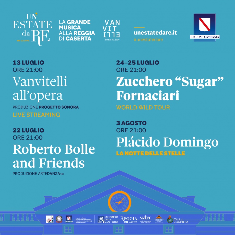 Presentata l’VIII edizione della rassegna “Un’Estate da RE”, con Zucchero, Bolle e Domingo Presentata l’VIII edizione della rassegna “Un’Estate da RE”, con Zucchero, Bolle e Domingo