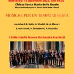 “Musiche per un tempo di festa”, concerto Nuova Orchestra Scarlatti presso la Chiesa di Santa Maria delle Grazie di Mondragone, il 13 dicembre 2023