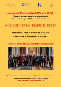 “Musiche per un tempo di festa”, concerto Nuova Orchestra Scarlatti presso la Chiesa di Santa Maria delle Grazie di Mondragone, il 13 dicembre 2023