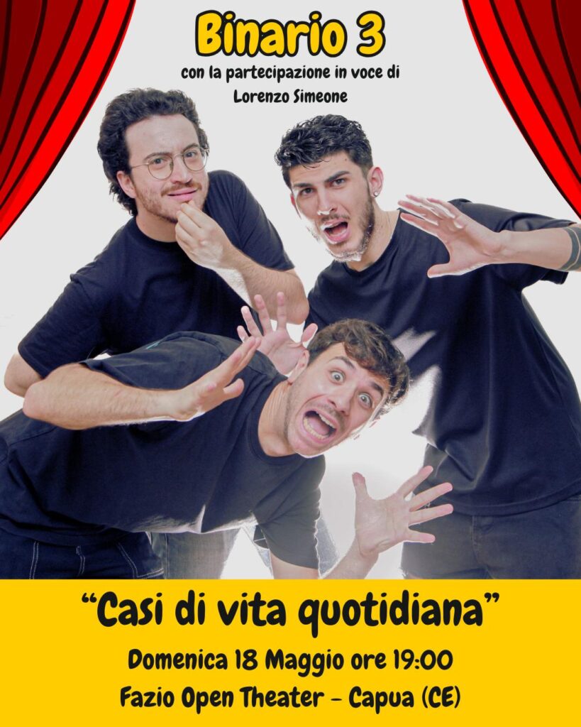 “Casi di vita quotidiana”, il 18 maggio 2025 presso la Sala Teatro di Palazzo Fazio Capua “Casi di vita quotidiana”, il 18 maggio 2025 presso la Sala Teatro di Palazzo Fazio Capua